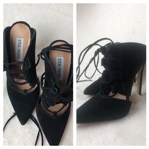 Steve Madden Black Velvet Strappy High Heels